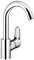 hansgrohe Ecos - Waschtischarmatur mit Zugstangen-Ablauf, schwenkbar, Wasserhahn Bad mit Auslauf Höhe 190 mm, Mischbatterie Waschbecken wassersparend (EcoSmart), Chrom, 14085000