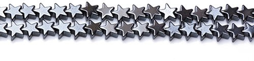 Grey Hematite (Non Magnetic) Beads Flat Star 6mm Strand Of 65+
