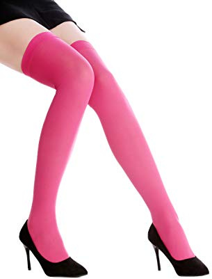 dressmeup - WZ-003R Halterlose Strümpfe Damenstrümpfe Overknees Stockings Karneval Sexy Pink