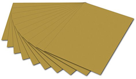 folia 6165 - Fotokarton Gold, 50 x 70 cm, 300 g/qm, 10 Bogen - zum Basteln und kreativen Gestalten von Karten, Fensterbildern und für Scrapbooking