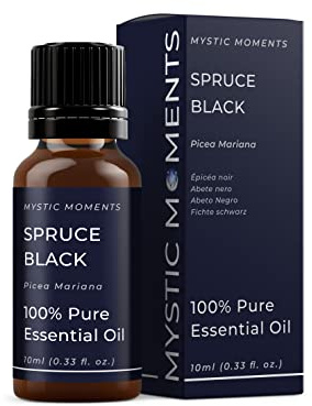 Mystic Moments | Spruce Black Essential Oil | 10ml | Picea mariana gives a fresh woody forest aroma for diffusers, oil blends and fragrance formulations.