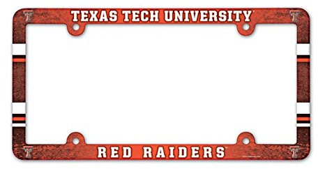 NCAA Nummernschild mit Vollfarbrahmen, Texas Tech University