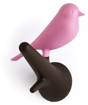 QUALY - Patère - Set De 2 Patères Moineaux - Rose