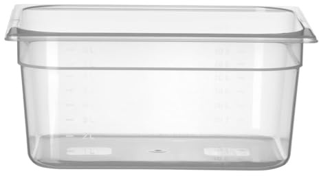 HENDI Gastronormbehälter, 8L, GN 1/2, 325x265x(H) 150mm, Polypropylen | Mit Skalierung, geruchs- und geschmacksneutral, Temperaturbeständig von -40° bis 80°C, Vorratsbehälter, Transparent