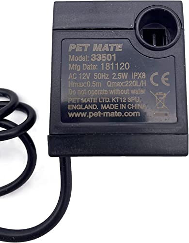 Cat Mate Pompe de rechange pour fontaine pour animal domestique (adaptateur d'alimentation non inclus)