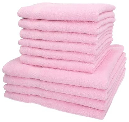 Betz 10-TLG. Handtuch-Set Palermo 100% Baumwolle 4 Duschtücher 6 Handtücher Farbe rosé