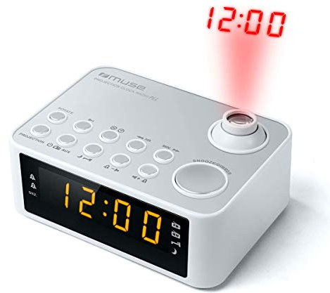 Muse M-178 PW Radio-réveil Heure Projetée Blanc