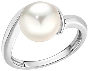 Zeeme Pearls Damen Ring 925/- Sterling Silber Glänzend Perle weiß 360271562