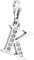 Nenalina Buchstabe K Karabiner Charm Anhänger für Bettelarmband aus 925 Sterling Silber 712711-019