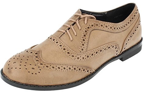 Damen Spot On Schuhe Stil – F80107, - Synthetisches Taupe - Größe: 36 EU