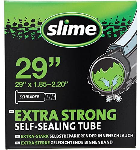 Slime 30078 Fahrrad-Reifenschlauch mit Slime-Dichtmittel gegen Pannen, Selbstdichtend, Verhindern und Reparieren, Schrader Ventil, 47 x/55–622 mm (29 x 1,85–2,20)