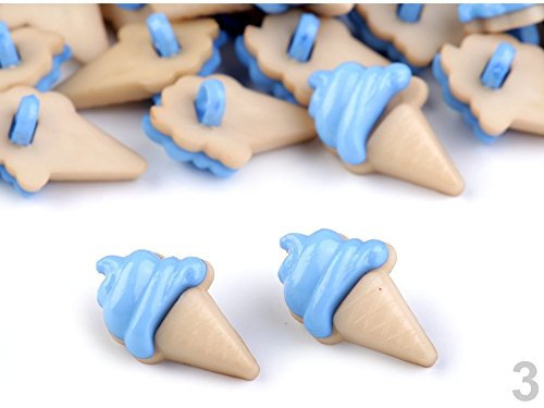5 x Kinderknöpfe EIS blau 34mm Knöpfe Babyknöpfe Motivknöpfe Kunststoffknöpfe neu