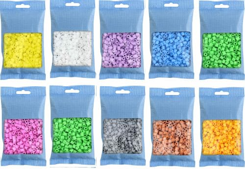 MIDI Bügelperlen Konvulut Sortierung Ostern Pastell 10 Beutel mit je 1000 Bügelperlen