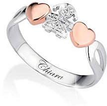 Anello Le Bebè - I Girocuore - bimba in oro bianco e diamanti e cuori in oro rosa