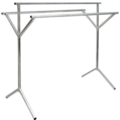 EYEPOWER Portant 100% métal Pliant Portable Polyvalent 3 Barres Penderie à Vêtement 150 cm Long argenté
