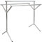 EYEPOWER Portant 100% métal Pliant Portable Polyvalent 3 Barres Penderie à Vêtement 150 cm Long argenté