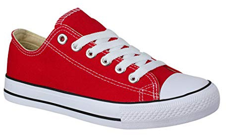 Elara Unisex Sneaker Textil Turnschuh Low top Chunkyrayan B-YD3230-Rot-40