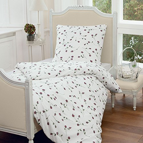 Janine Design Seersucker Bettwäsche Tango rosa 1 Bettbezug 155 x 220 cm + 1 Kissenbezug 80 x 80 cm