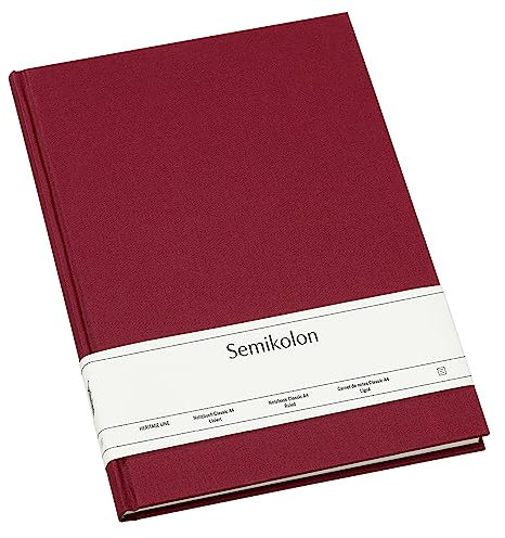 Semikolon 350922 Notizbuch Classic A4 liniert - 176 Seiten, cremeweißes Papier - Lesezeichen - burgundy dunkel-rot
