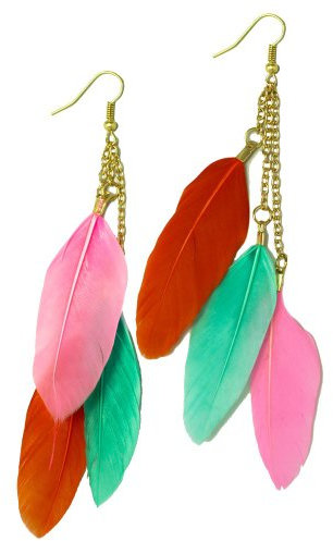 Soul-Cats 1 Paar zauberhafte Ohrringe aus Federn, Modell: Modell 7