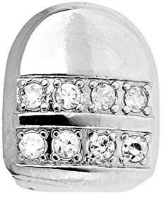 .iced-out. Micro Pave Single Zahn XL Grill - One Size fits All - Silber