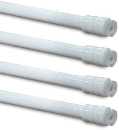 BEAUTEX Klemmstange ausdrehbar mit Saugknopf für Fenster Gardine Länge wählbar, 80-120 cm Weiß (2 Stück)