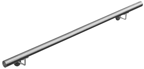 V2Aox Handlauf Treppengeländer aus Edelstahl, Durchmesser: 4,2 cm, Rostfrei & Wetterfest, Inklusive Montagematerial, Halter, Länge: 160 cm