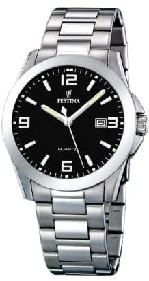 Festina Herren Analog Quarz Uhr mit Edelstahl Armband F16376/4
