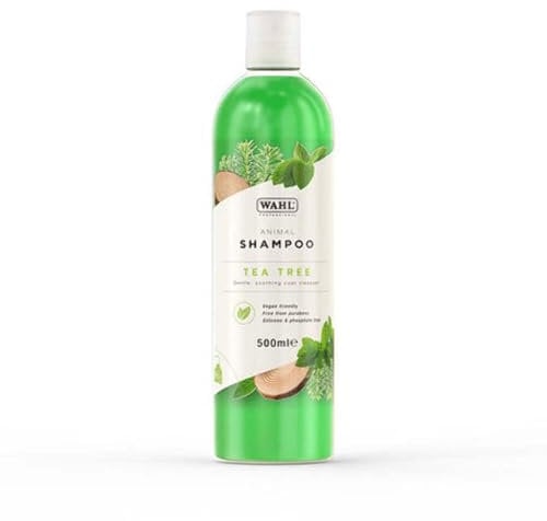 Wahl Tea Tree Shampoo, Dog Shampoo, Pet Shampoo, Natural Pet Friendly Formula, Professional Vegan pet shampoo, For Thick and Sensitive Pet Coats, Concentrate 11:1, Remove Dirt and Odours