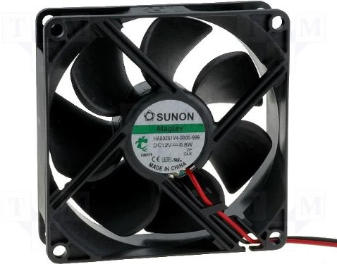 Sunon Lüfter 80x80x25mm HA80251V4-A99 DC 12V 2000 U/min 20dBA Vapolager 2 Litzen