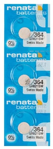 Renata 364 SR621SW Lot de 3 piles suisses pour montre 1,55 V