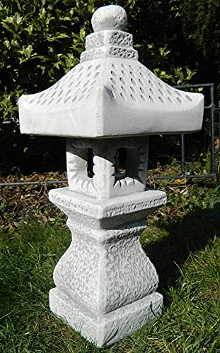 Skulptur Betonskulptur Beton Figur japanische Laterne H 40 cm Dekofigur und Gartenskulptur
