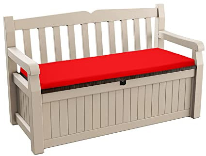 Gardenista Garden Bench Cushion 128x50cm | Water Resistant Outdoor Iceni, Eden & Storage Bench Cushions | Soft and Comfortable Patio Furniture Swing Bench Pads | Durable & Easy to Clean (Red)