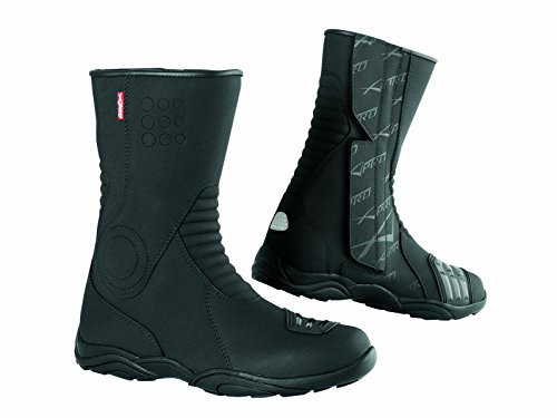 Stivale Scarpa Calzatura Pelle Cuoio Moto Turismo Scooter Impermeabile Nero 42