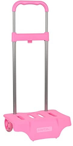 safta Carro Para Mochilas Escolares Muy ligero Ruedas Resistentes Con Asa Extraíble, Rosa Claro, 85 cm (641088905)