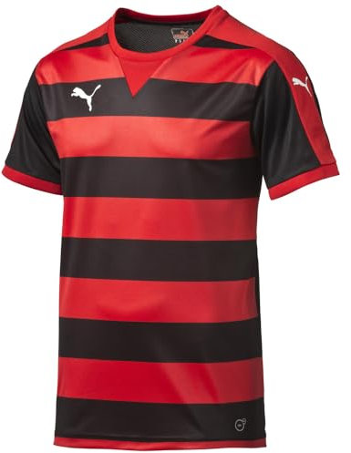 Puma Herren Hoop-Hemd Kurzarm, Puma Rot-Schwarz, Groß