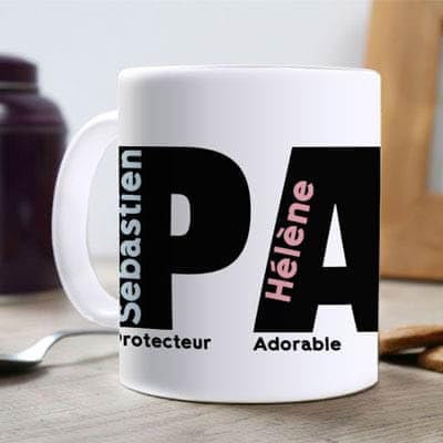 CADEAUX.COM - Mug Personnalisé En Céramique - Papa - Résiste Au Micro-ondes Et Lave Vaisselle - Idée Cadeau Personnalisé Avec Prénom