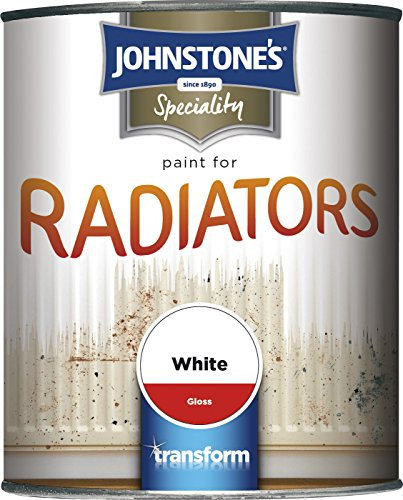Johnstone's - Speciality Paint for Radiators - White - Gloss - Water Colour - Quick Drying - Suitable for Hot Water Pipes - 7m2 Coverage per Litre - 750ml