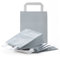 Logbuch-Verlag 100 Papiertüten grau silber mit Henkel weiß - Geschenktüten Papier Tragetaschen zum Befüllen 18 x 8 x 22 cm
