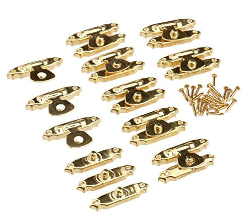 10Pcs 26 * 15mm Gold Vintage Mini Hasp Latches Gift Chests for Jewelry Gift Box Wooden Case Decoration