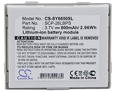 Battery for Sanyo SCP-6650, 3.7V, 800mAh, Li-ion