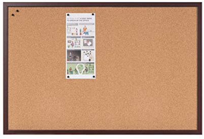 Bi-Office Earth - Korktafel mit Executive MDF Rahmen, Kirschen, Umweltfreundliche Pinnwand mit Naturkorkschicht, 120 x 90 cm