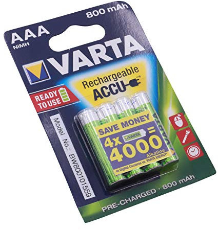 vhbw 4 x NI-MH Akku 800mAh (1.2V) für Geräte Telekom T-Com Sinus Siemens Gigaset Medion Swisscom Life AVM Fritz Philips Bosch Laser DLE 40 DLE 70 PLR 15.