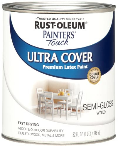 Rust-Oleum 1993502 Pintura esmaltada Multiusos, Blanco semibrillante, 32 ml (Pack of 1)