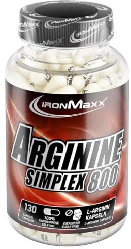 IronMaxx Arginin Simplex - 130 Stück | Reines L-Arginin | Einfach einzunehmen und ideal für unterwegs