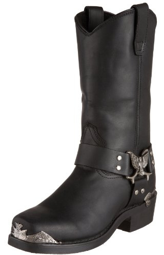 Dingo Mens Chopper Motorcycle Casual Boots Mid Calf - Black - Size 16 D_M