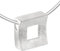 Vinani Damen Kette mit Anhänger - Viereck Quadrat gebürstet - Schlangenkette aus Italien - 925 Sterling Silber für Frauen - AVQ45