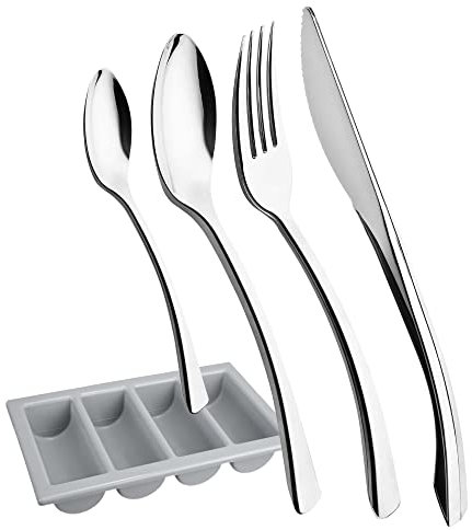 GRÄWE Tafelbesteck 200-tlg. für 50 Personen, Besteck aus Kunststoff inkl. Gastrokasten - wiederverwendbar