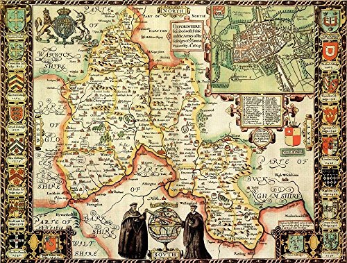 Oxfordshire Historical Map 1000 Piece Jigsaw Puzzle (1610). Free print!