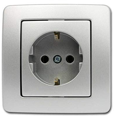 Steckdose Schuko silber 16A 250V Typ VE12ES